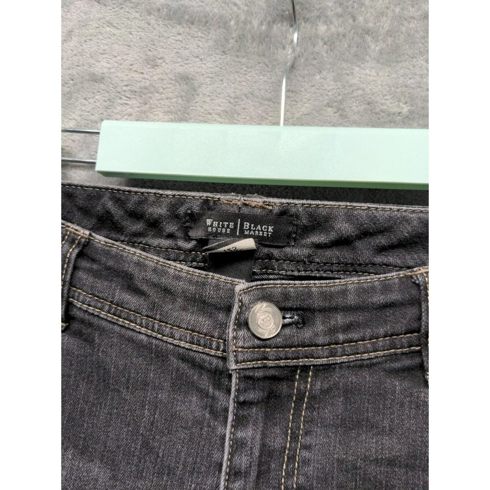 WHITE HOUSE BLACK MARKET Women Jean Mid Rise Straight Leg Charcoal W:35 L:29.5 - Picture 4 of 9